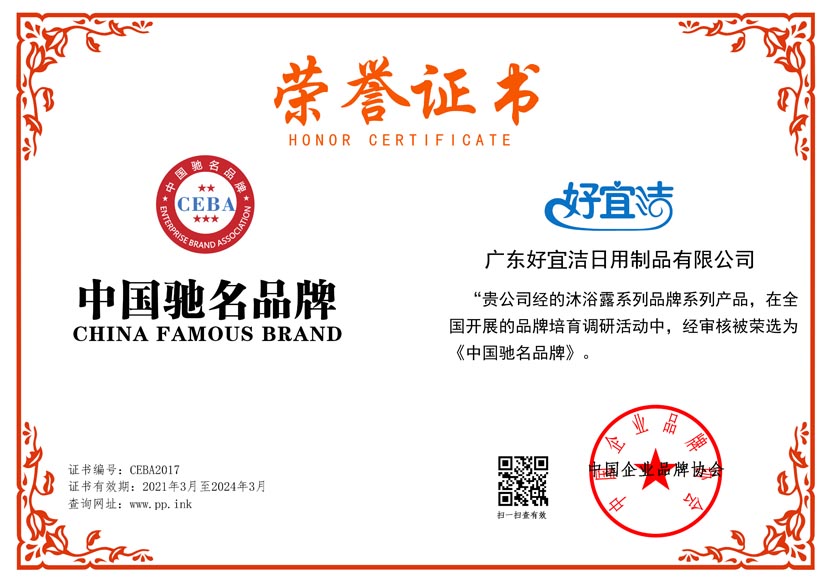 中国驰名品牌证书样板(图1)